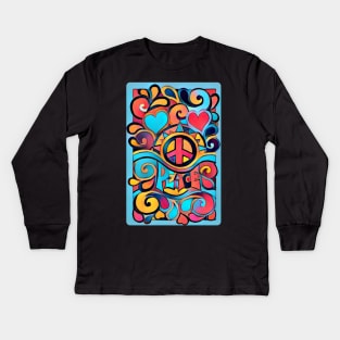 Peace and Love Kids Long Sleeve T-Shirt